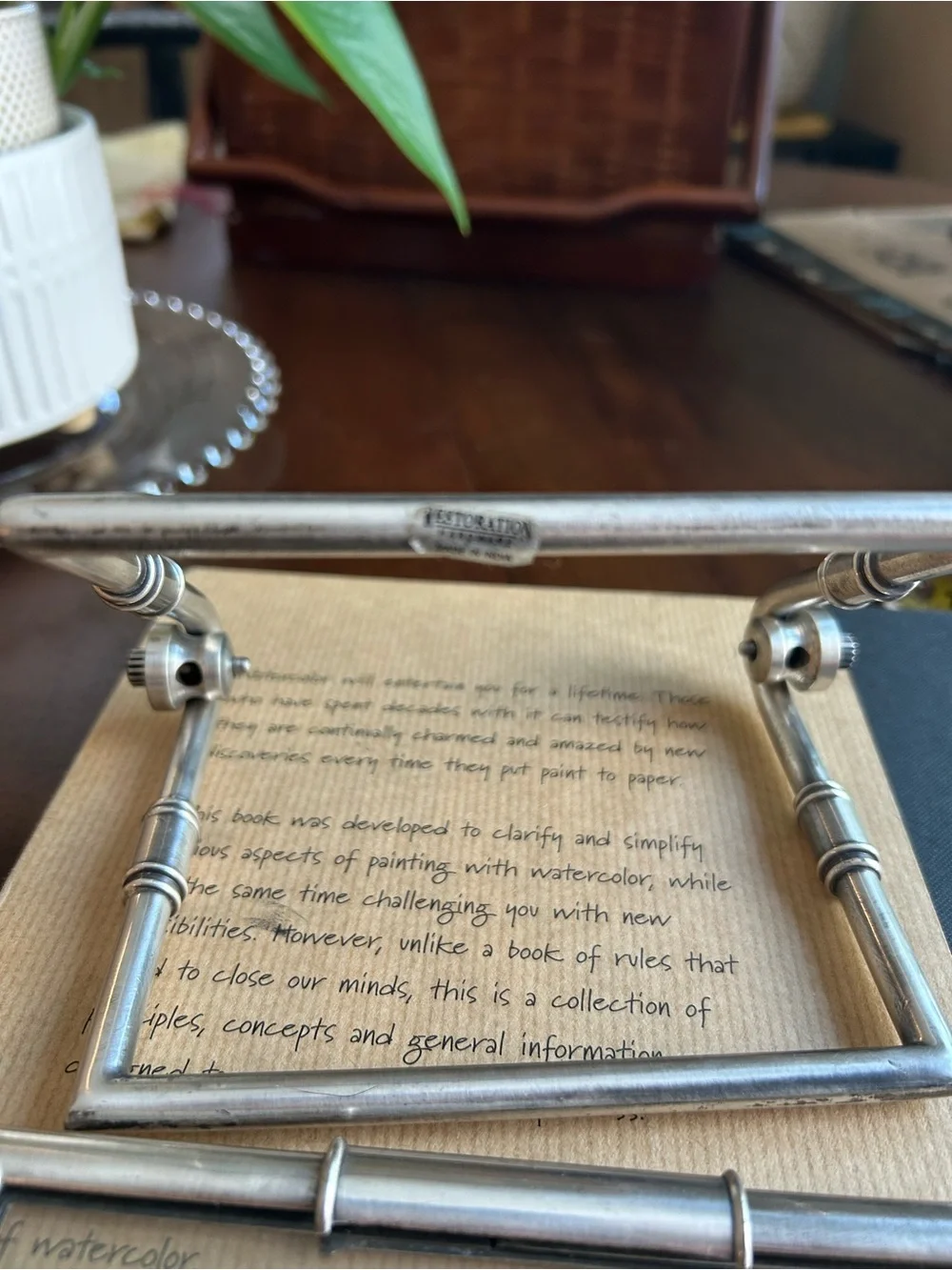 Restoration Hardware Silver Metal industrial style swinging picture frame - Picture 2 of 10